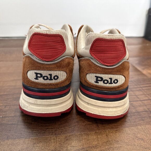 Polo Ralph Lauren Trackster 200 Brown Suede & Mesh Sneakers Men 11.5 SK-LTL - Picture 3 of 7